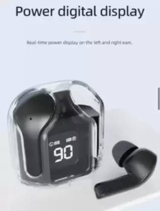 T12 Max TrueWireless Bluetooth V5.3 with Charging Case and Transparent Display