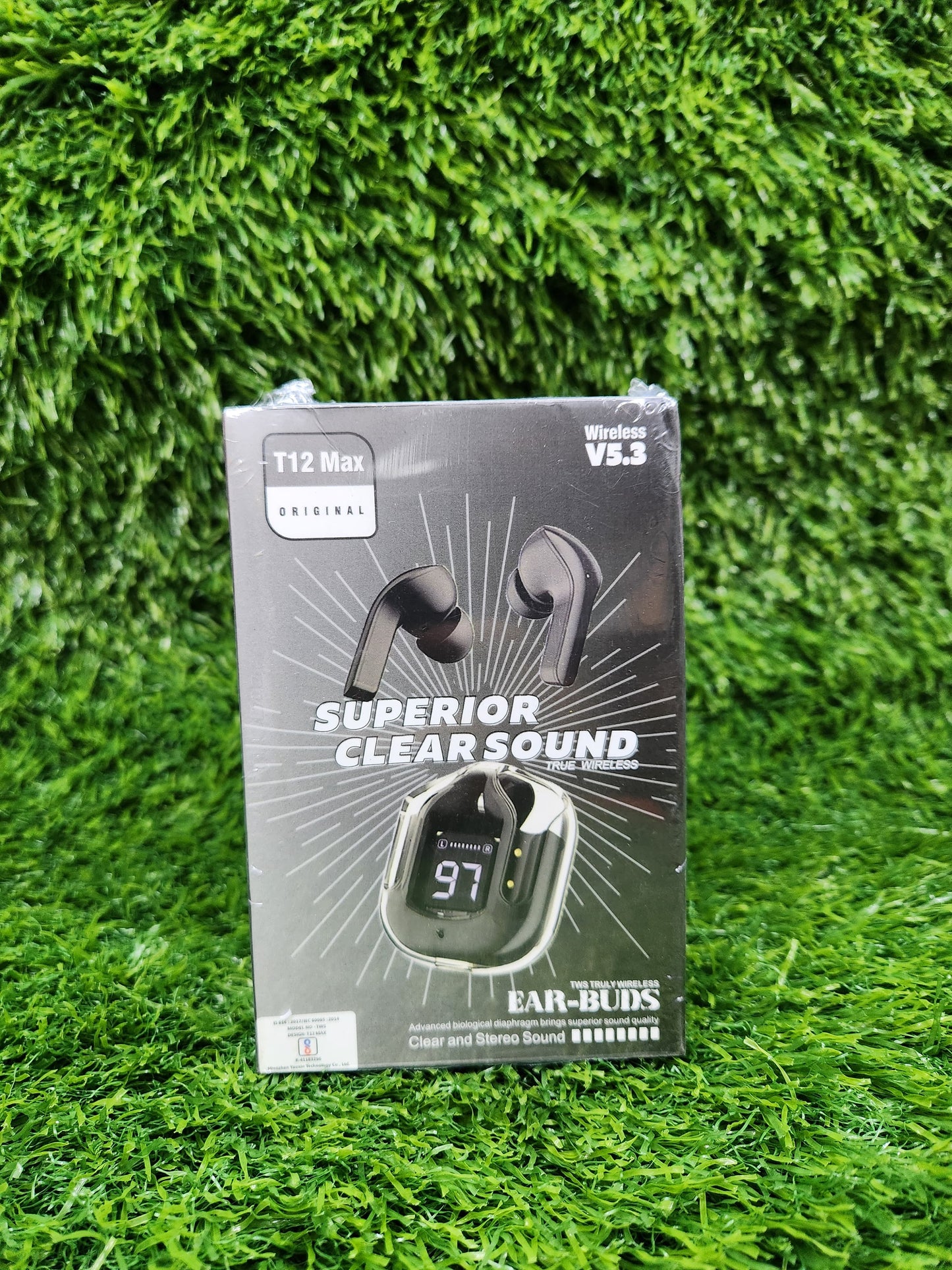 T12 Max TrueWireless Bluetooth V5.3 with Charging Case and Transparent Display